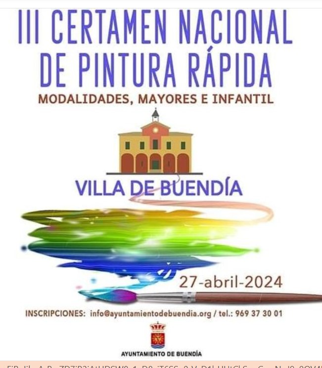 III Certamen Nacional de Pintura Rápida Villa de Buendía - 27 abril 2024 