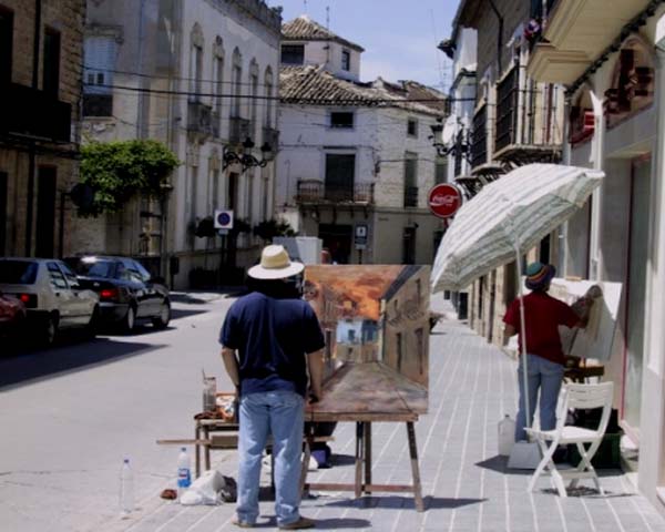 Pintores en las calles de Villacarillo (Jaén)