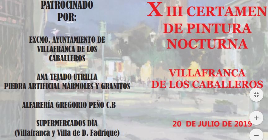 XIII CERTAMEN DE PINTURA NOCTURNA VILLAFRANCA DE LOS CABALLEROS - TOLEDO
