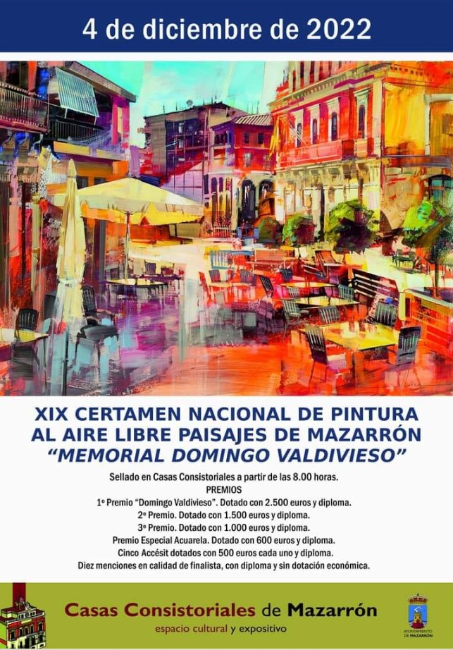 XIX Certamen Nacional de Pintura al Aire Libre Paisajes de Mazarrón  Memorial Domingo Valdivieso 