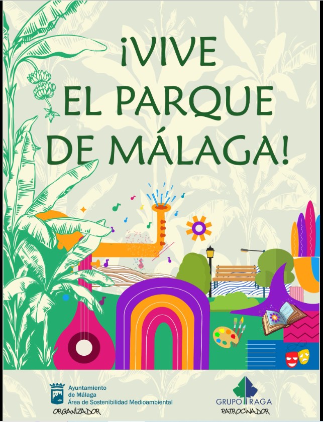 CARTEL del I Concurso de Pintura Rápida al aire libre ¡Vive el parque de Málaga! 2023 