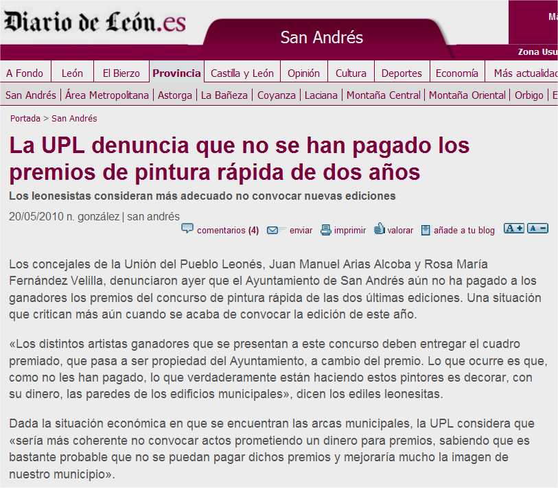Dirección de la noticia del Diario de León:  <a href=