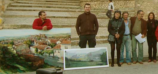 El 2º premio Iker Mugarra San Martín y el 3º premio Pablo Rubén López Sanz con el jurado El 2º premio Iker Mugarra San Martín y el 3º premio Pablo Rubén López Sanz con el jurado