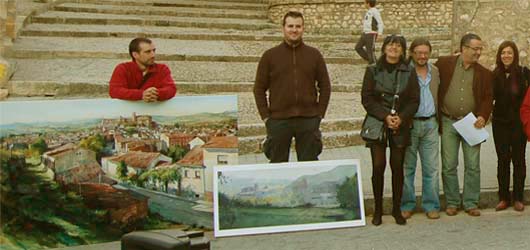 El 2º premio Iker Mugarra San Martín y el 3º premio Pablo Rubén López Sanz con el jurado