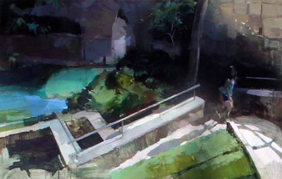 El guadalajareño Sergio del Amo Saiz ha ganado el Concurso de Pintura Rápida de Trillo con un cuadro que evoca la desembocadura del Cifuentes en el Tajo
