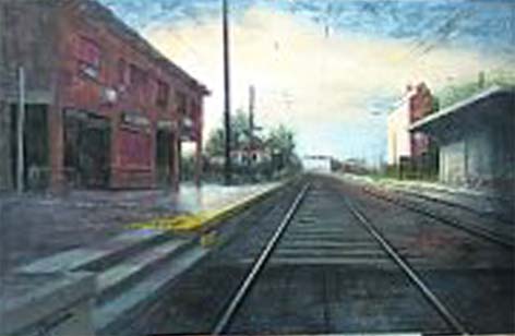 José Pedro Izquierdo, de Tudela, el sábado 30 de mayo de 2009, 1º premio del VI Concurso de Pintura al Aire Libre de ADEMA (Alfaro)