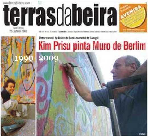 El portugues Kim Prisu (Joaquim Borregana) en la primera pintada del 1990 y en la restauración de junio de 2009