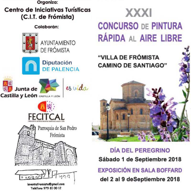 Cartel del XXXI  Concurso de Pintura rápida  Villa de Frómista, Camino de Santiago 