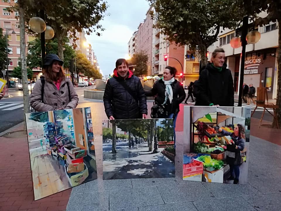 Los premiados en el  concurso de pintura rápida IX Centenario, Logroño. 