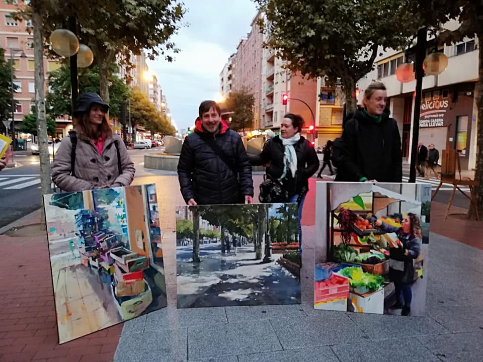 Pulsa para ampliar Los premiados en el concurso de pintura rápida IX Centenario, Logroño.