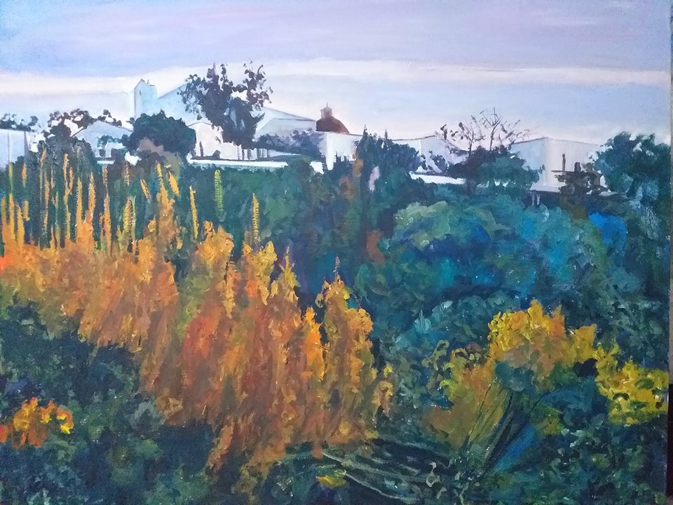 Pulsa para ampliar Óleo sobre lienzo 1º premio Concurso de pintura rápida al aire libre Sta. Eularia