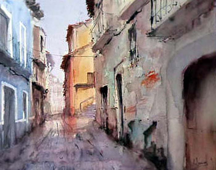 Antonio Darías 1º premio del XIX Concurso de Pintura Rápida Ciudad de Monzón