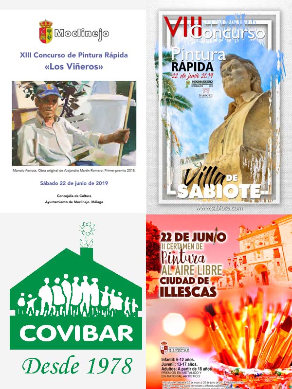 Carteles de cuatro de los certámenes celebrados el sábado 22 de junio de 2019