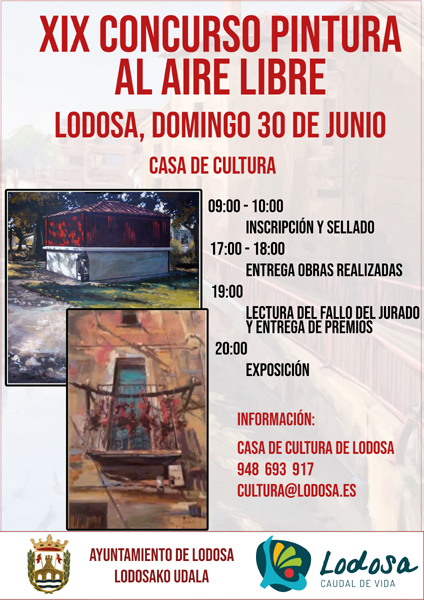 Pulsa para ampliar XIX CONCURSO DE PINTURA AL AIRE LIBRE LODOSA19 Organiza el AYUNTAMIENTO DE LODOSA en Navarra