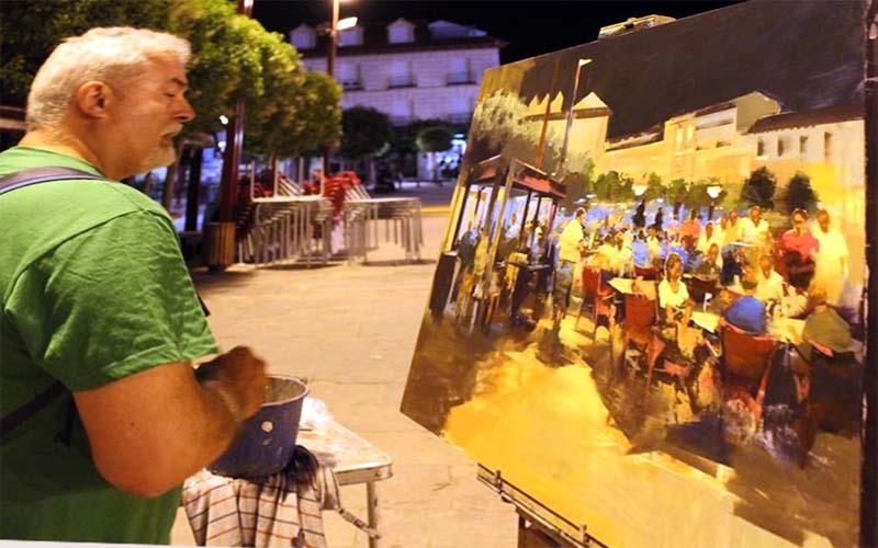 Pulsa para ampliar Diego Fernández González -Columé- con =La plaza de España=