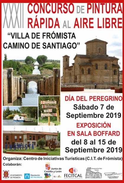 Pulsa para ampliar CARTEL del XXXII Concurso Nacional de Pintura Rápida al Aire Libre Villa de Fromista Camino de Santiago