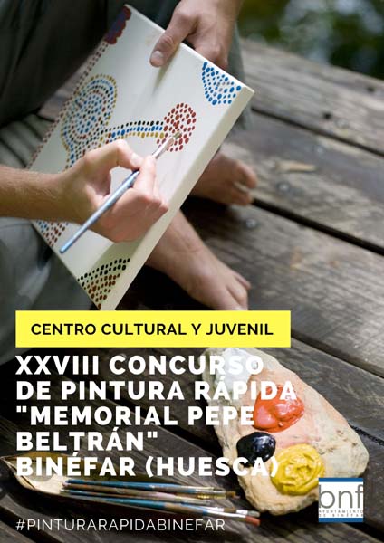 Pulsa para ampliar Cartel del XXVIII Concurso de Pintura Rápida de Binéfar - Memorial Pepe Beltrán