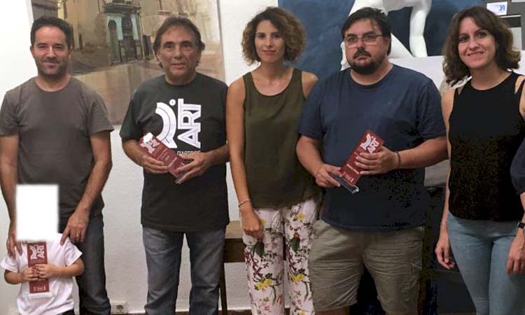 Los tres premiados en el Concurso de Pintura al Aire Libre