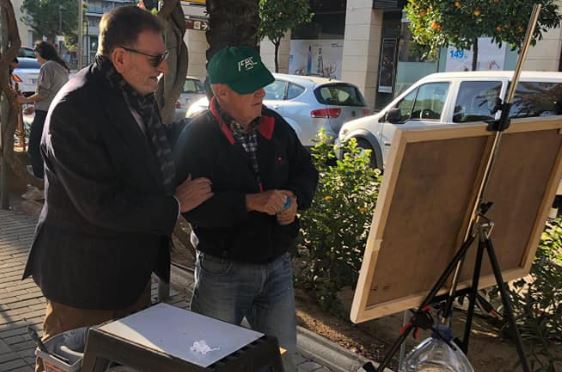 Jesús Ros Piles con el artista Francisco Paz Cardenas participantes del 