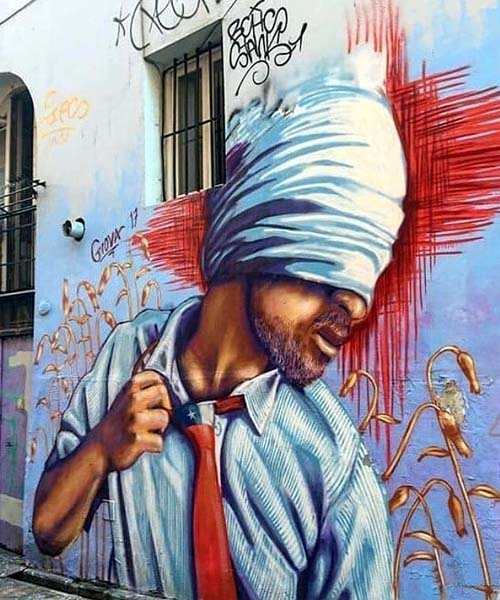 Mural de Giova Streetart en Santiago de Chile 