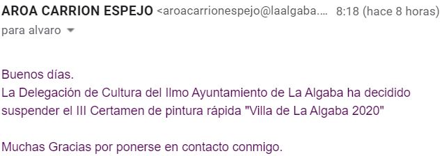 EMAIL de AROA CARRION ESPEJO   aroacarrionespejo@laalgaba.es 
