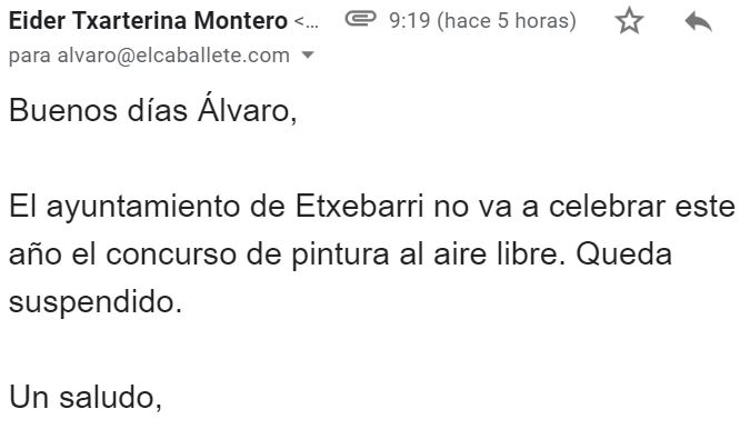 EMAIL RECIBIDO DE Eider Txarterina Montero etxarterina@etxebarri.eus