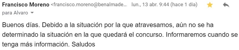 Email de Francisco Moreno francisco.moreno@benalmadena.es