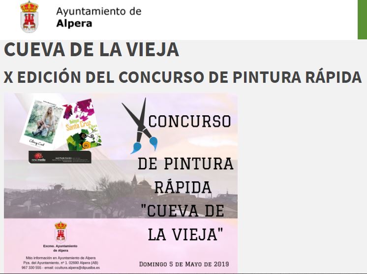 CARTEL del X Concurso de Pintura Rápida Cueva de la Vieja de ALPERA 