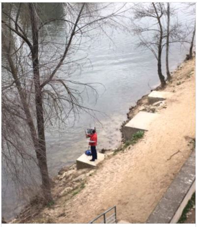 Foto realizada este invierno desde un puente sobre el Pisuerga pero ahora pintar en casa