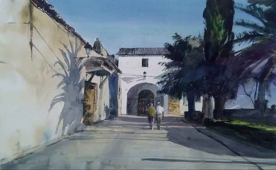 Pulsa para ampliar XIV Certamen de pintura rápida Villa de Escalona (Toledo), domingo 31 de julio de 2016 - 1º premio Federico Plasencia: Acuarela