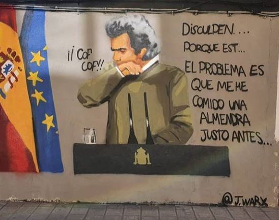 J. Warx inmortaliza a Fernando Simón, tosiendo por haberse comido una almendra