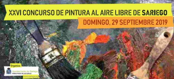 Cartel del XXVI Concurso de pintura al aire libre del concejo de Sariego 2019