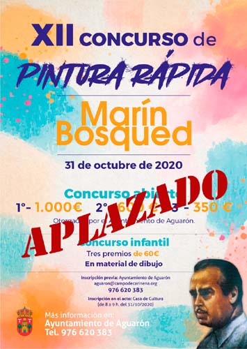 CARTEL del APLAZADO XII CONCURSO DE PINTURA RÁPIDA MARÍN BOSQUED