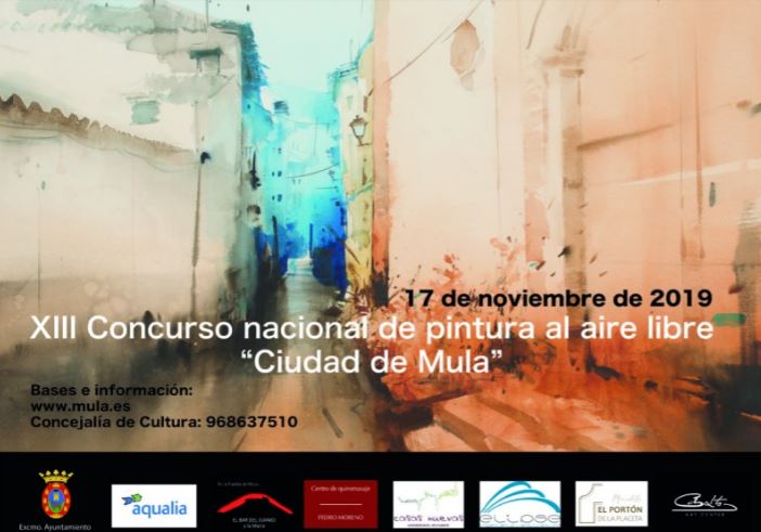 Cartel del XIII Concurso Nacional de Pintura al Aire Libre Ciudad de Mula 2019