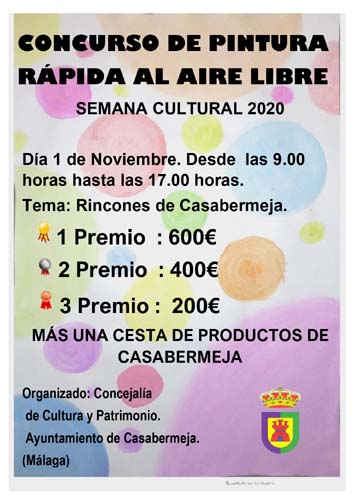 Pulsa para ampliar Cartel del Concurso de Pintura al Aire libre Semana Cultural en Casabermeja