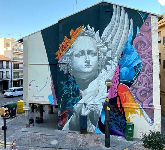 Kraser La diosa Victoria. Festival de StreetArt Sagunto - Octubre 2020