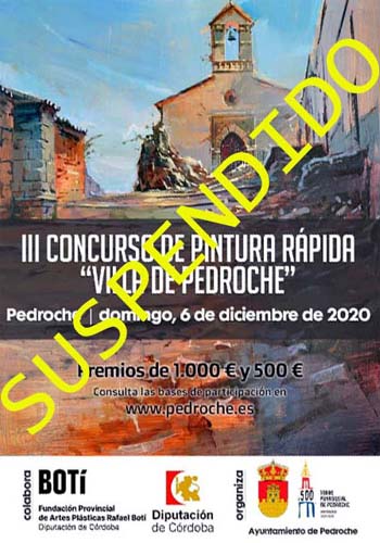 SUSPENDIDO el  III Concurso de Pintura Rápida Villa de Pedroche 