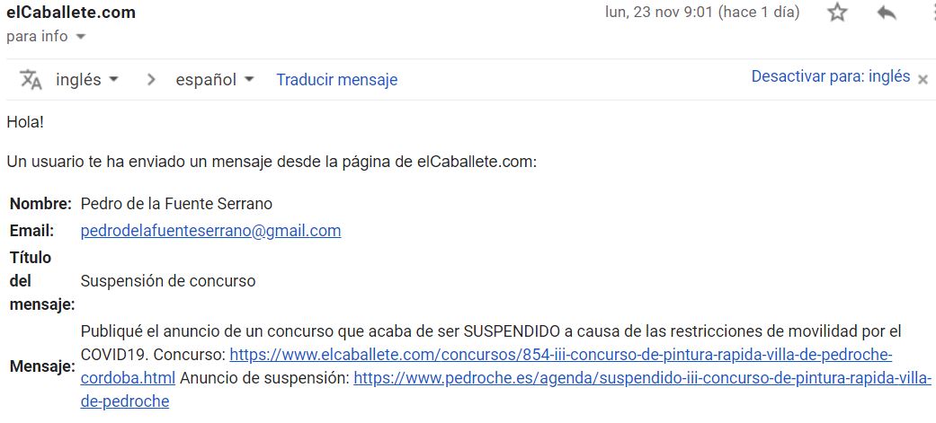 Correo de Pedro de la Fuente Serrano < pedrodelafuenteserrano@gmail.com >