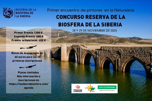 Cartel del I Encuentro de Pintores en la Naturaleza. Concurso Reserva de la Biosfera de La Siberia