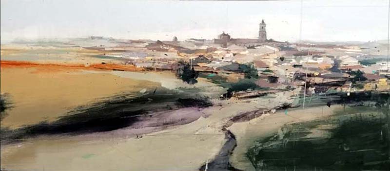 Pulsa para ampliar XXII Premio de Pintura Rápida Nicolás Megía en Fuente de Cantos. 1º premio 15 de agosto 2020