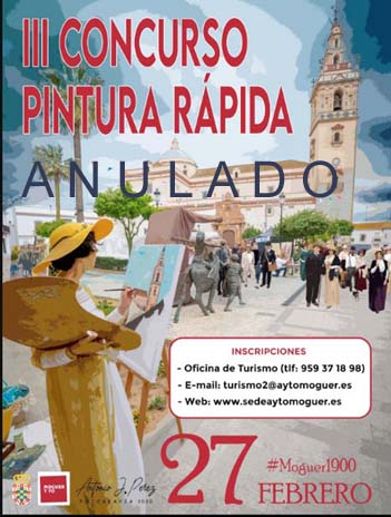 Cartel del III Concurso de Pintura Rápida Feria de Época MOGUER 1900