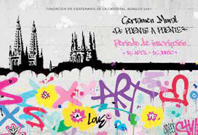Cartel del Certamen de pintura mural al aire libre De puente a puente de Burgos 