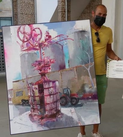 Pulsa para ampliar Entrega del premio especial de 500 euros, del Ayuntamiento de Pedro Muñoz a David Escarabajal Aguado
