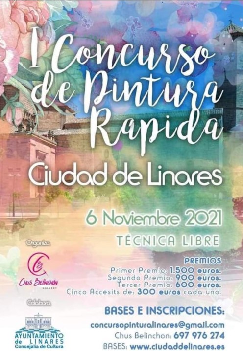 Cartel del I Concurso de Pintura rápida Ciudad de Linares