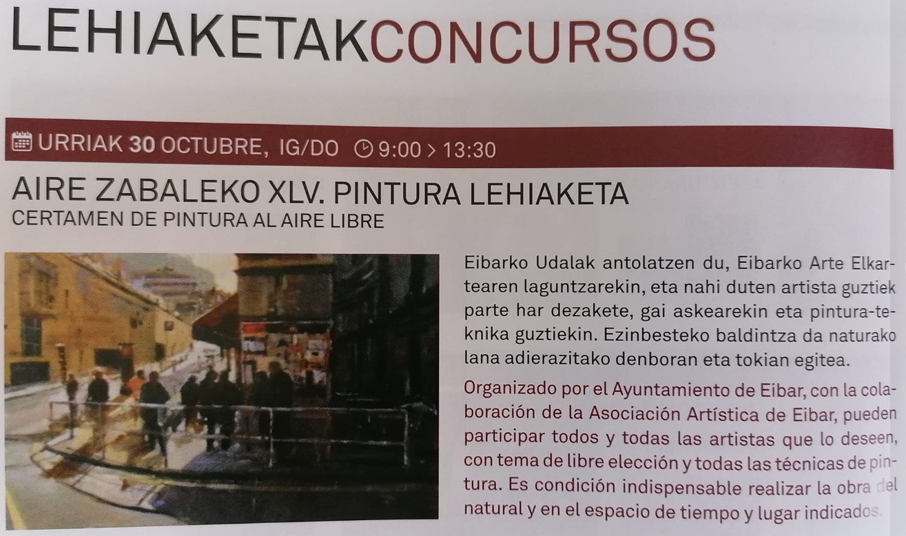 Pulsa para ampliar XLV del Concurso de pintura al aire libre de Eibar