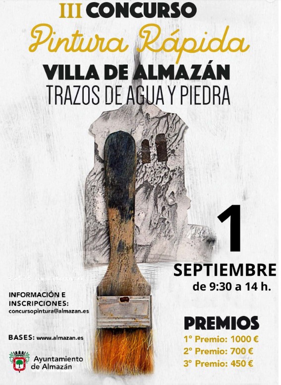 Pulsa para ampliar III Concurso de Pintura Rápida Villa de Almazán bajo el lema Trazos de agua y Piedra