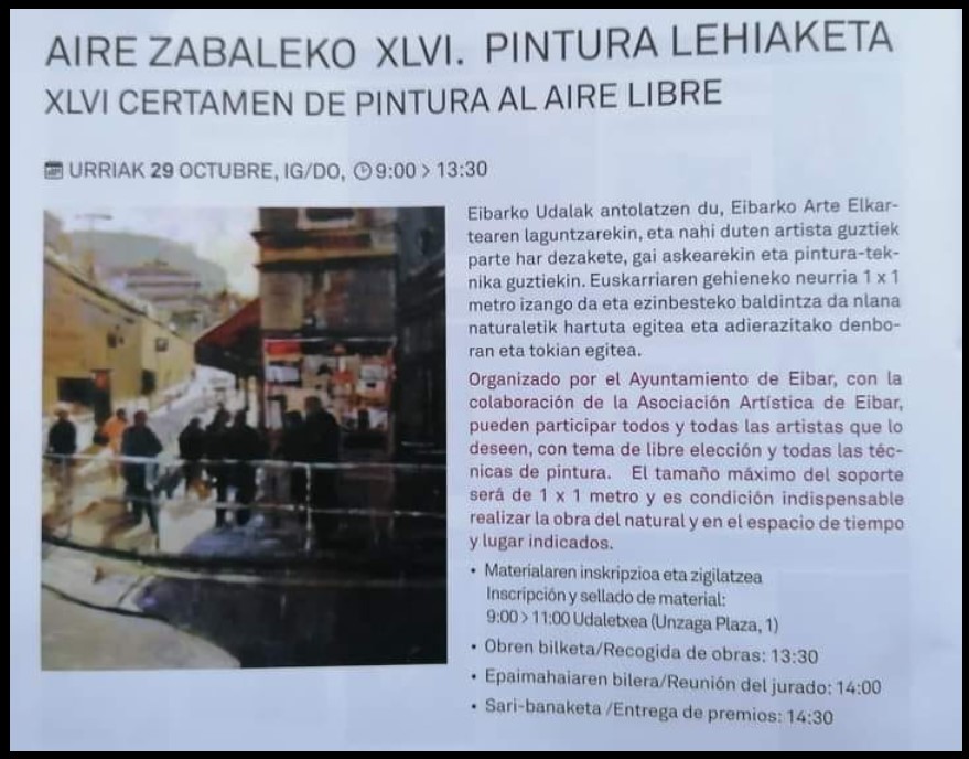 Cartel del XLVI Certamen de Pintura al Aire Libre de Eibar