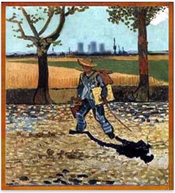El pintor camino a Tarascón - 48 x 44 cm Óleo sobre lienzo  Arles, Jul., 1888