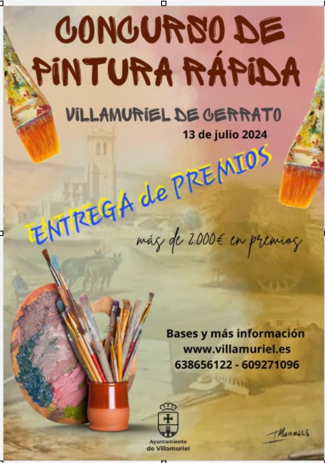 Pulsa para ampliar CARTEL del Certamen Pintura Rápida- Villamuriel de Cerrato - 13 de julio de 2024