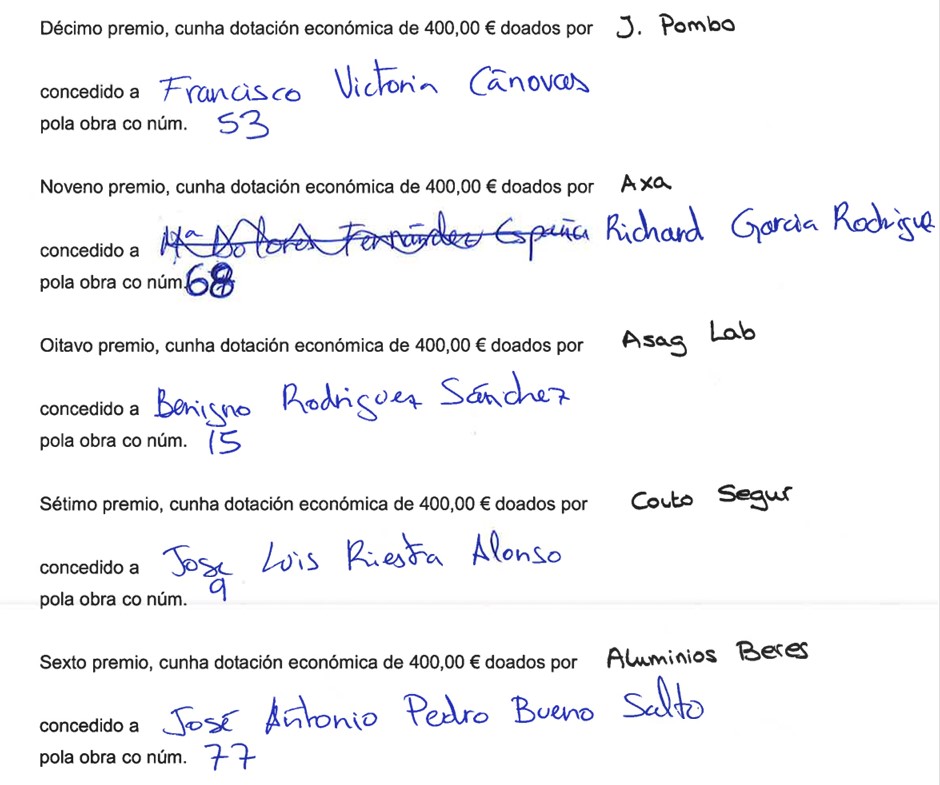 Pulsa para ampliar Premios del sexto al decimo